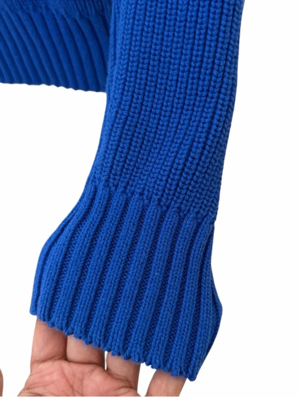 American Giant Royal Blue Ribbed Cotton Crewneck Sweater Size XL